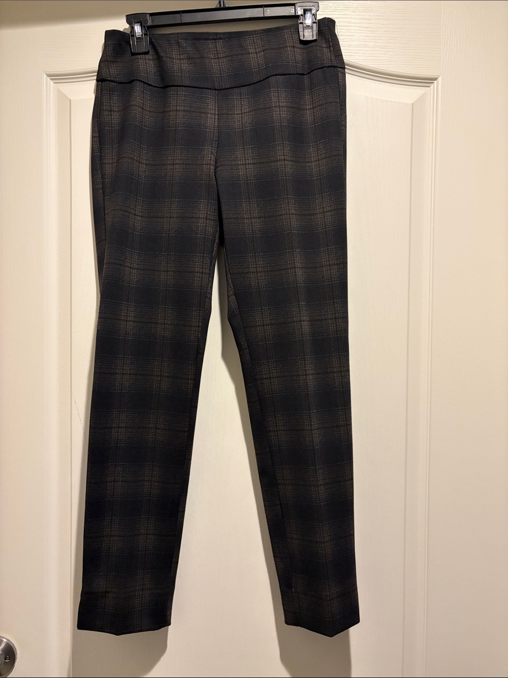 Women’s Gray Plaid Dress Pants - Classic Tailored Fit